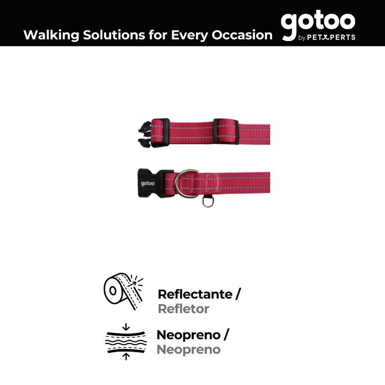 Gotoo Collar de nylon reflectante rosa para perros,  Imagen numero 3 Gotoo Collar de nylon reflectante rosa para perros, , large Imagen numero 3