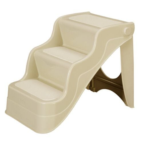 Flamingo escalera plegable beige para perros gatos Imagen numero 1