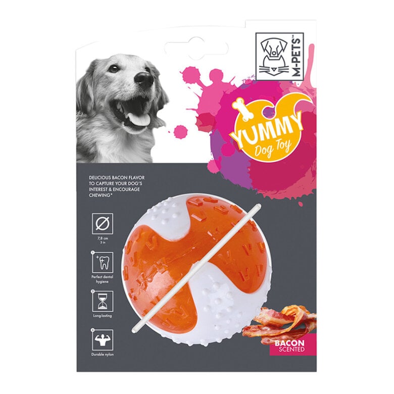 M-Pets Yummy Juguete Bola con Sabor a Tocino para perros,  Imagen numero 1 M-Pets Yummy Juguete Bola con Sabor a Tocino para perros, , large Imagen numero 1