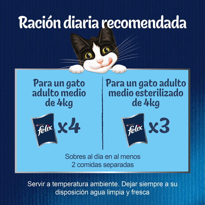 Felix Fantastic Festín del Mar sobres en gelatina para gatos thumbnail