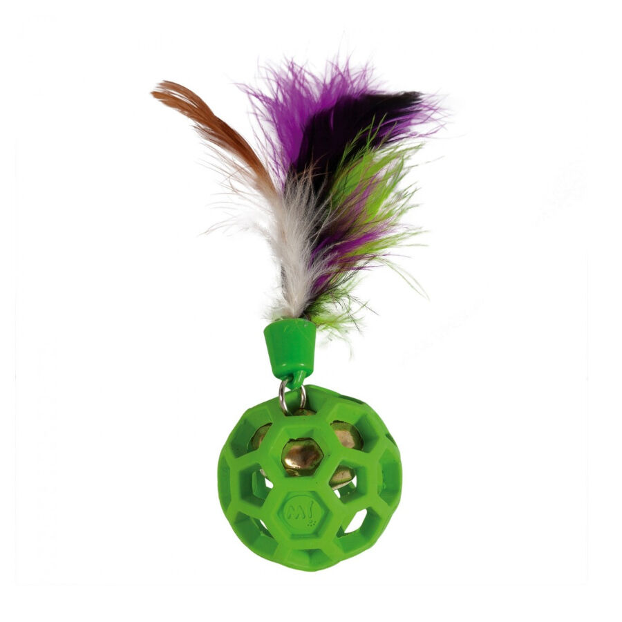 JW Cat Esfera de juguete con Plumas y Cascabel, , large Imagen numero 1