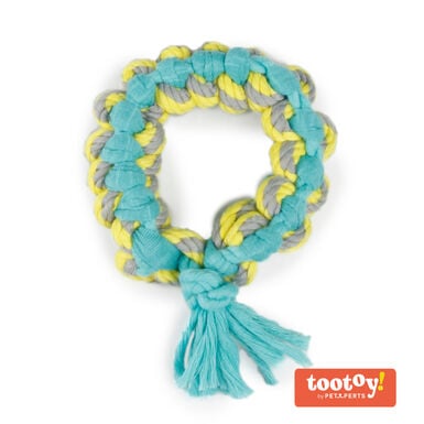 Tootoy! Chew Multi Ring Azul Mordedor de cuerda para cachorros