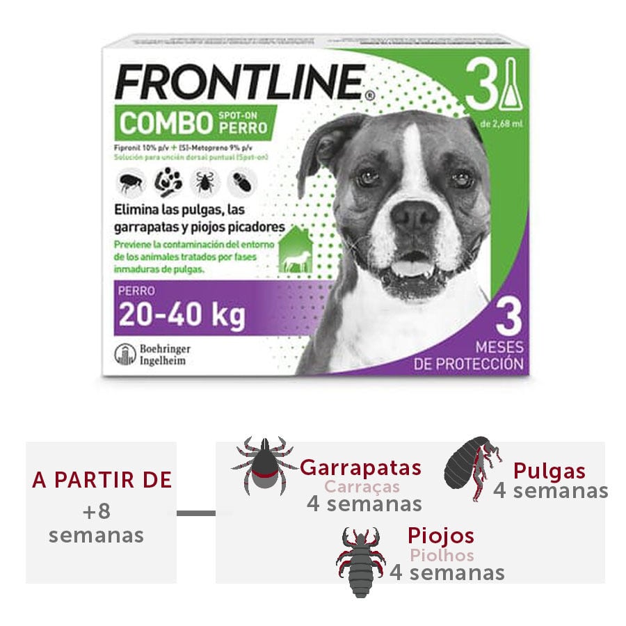 Frontline Spot On Combo Pipetas Antiparasitarias Perros 20 - 40 kg