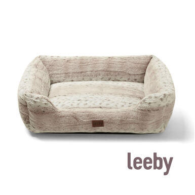 Leeby cama suave leopardo print para perros