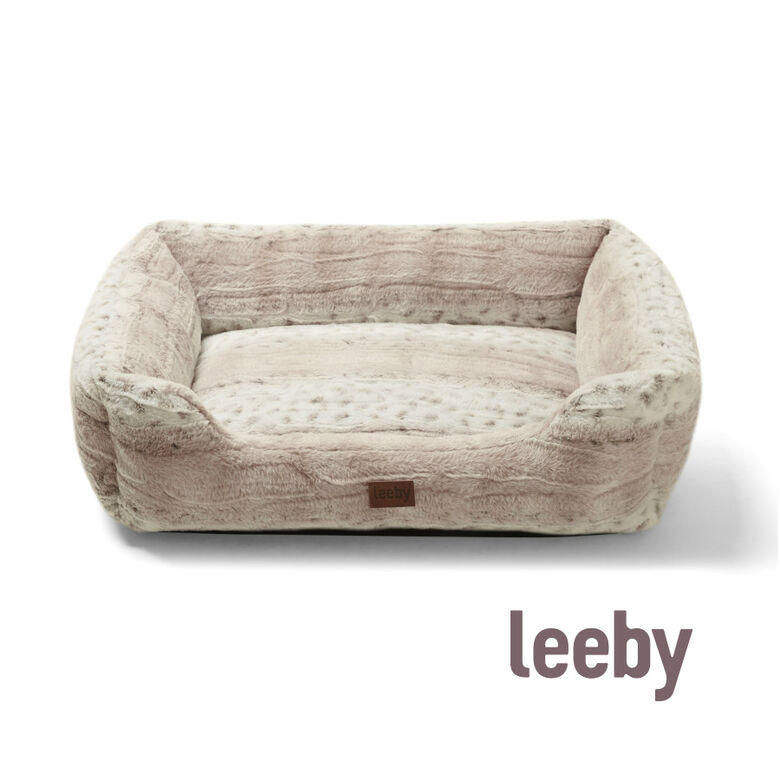 Leeby cama suave leopardo print para perros thumbnail