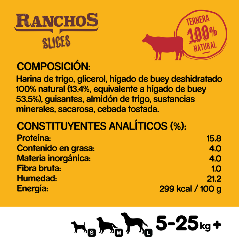 Pedigree  Ranchos Slices Premios Sabor Ternera para Perros, , large image number null