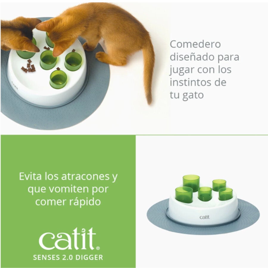 Catit Senses 2.0 Digger Comedero Antivoracidad para gatos, , large Imagen numero 2