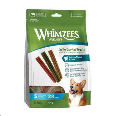 Whimzees Snacks Dentales Stix para perros de razas pequeñas