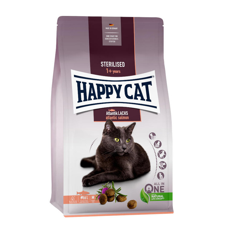 Happy Cat Adult Sterilised Salmón Atlántico pienso , , large image number null