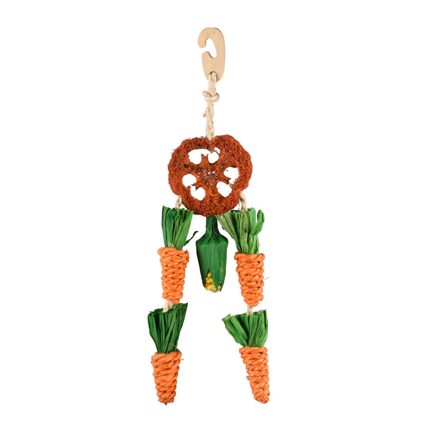 Flamingo Legou Rueda con Cuerda y Zanahoria Juguete Colgante para roedores, , large Imagen numero 1