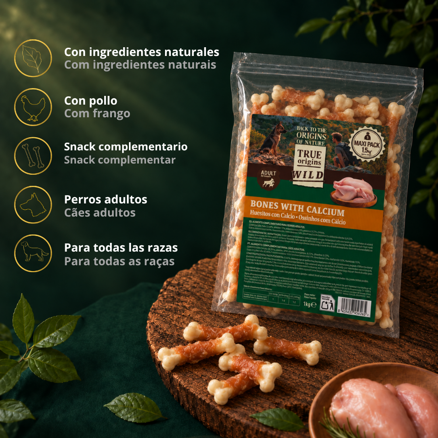 1.5 kg  True Origins Wild Huesitos con Calcio Snack para perros, , large Imagen numero 3