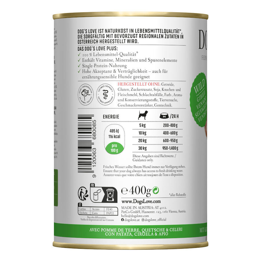 Dog&#039;s Love Adulto Venado lata para perros thumbnail