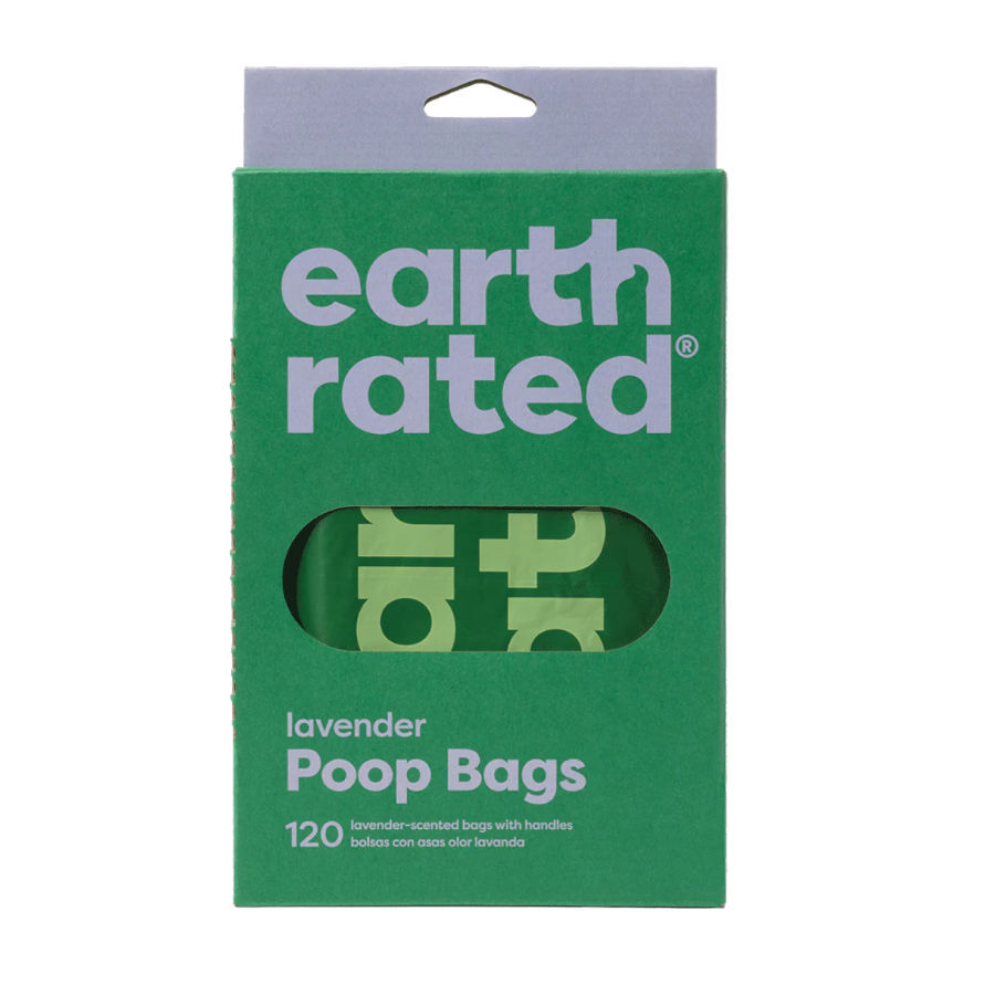 Earth Rated Easy Tie Lavanda Bolsas con asas para heces de perro