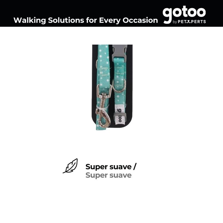 Gotoo Set Correa y Collar estampado con estrellas verde para perros,  Imagen numero 3 Gotoo Set Correa y Collar estampado con estrellas verde para perros, , large Imagen numero 3