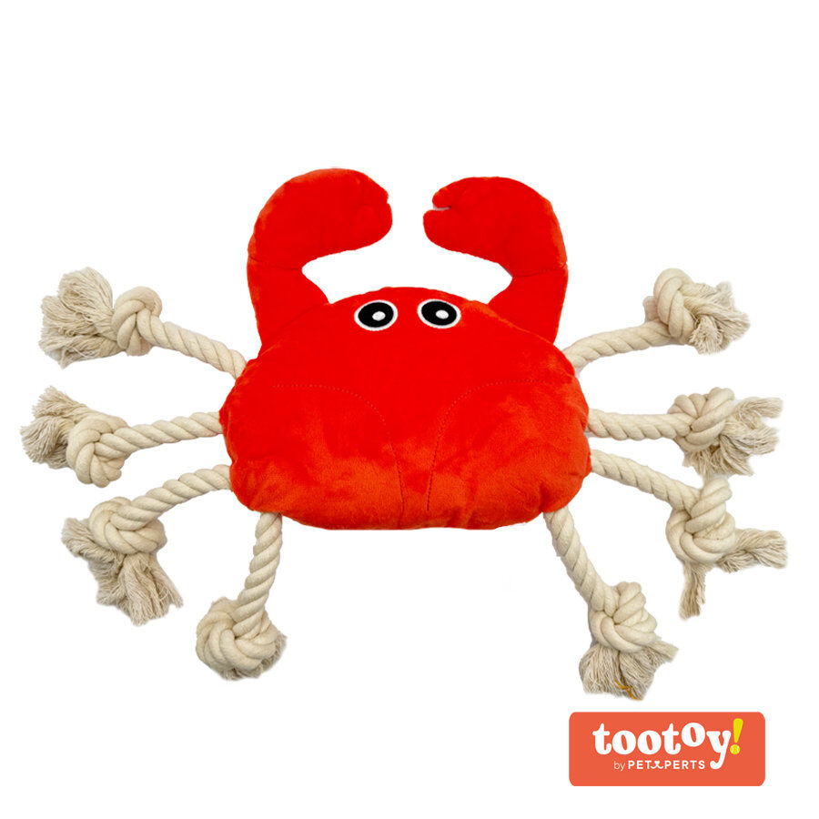 Tootoy! Comfort Fresh Crab peluche con cuerda para perros thumbnail
