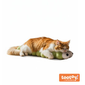 Tootoy! Gusano de Peluche Suave Verde para gatos