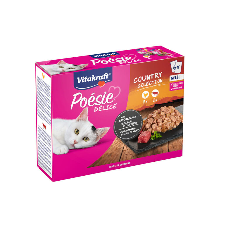 Vitakraft Poésie Delice plus Pollo y Ternera Sobre en Salsa para gatos thumbnail