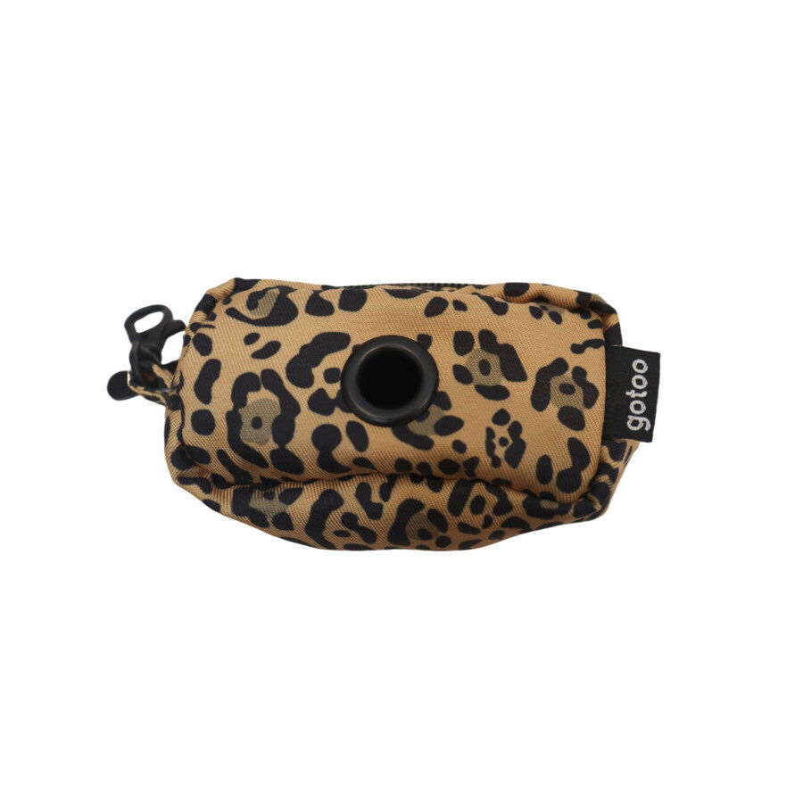 Gotoo Porta bolsas estampado leopardo marr&oacute;n para perros, , large Imagen numero 1
