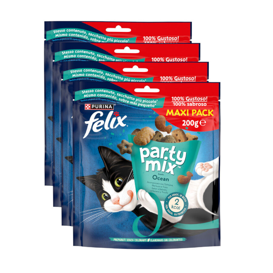 6 bolsitas x 200 g Felix Party Mix Ocean Bocaditos para gatos &iexcl;Pack ahorro!, , large Imagen numero 1