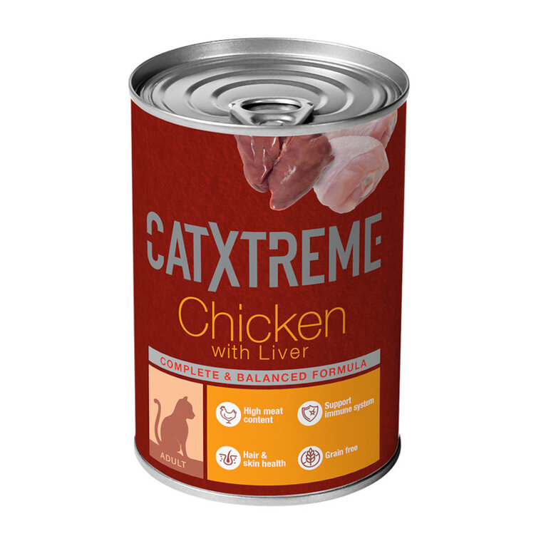 400 g Catxtreme Pollo con Hígado en paté lata para gatos,  Imagen numero 1 400 g Catxtreme Pollo con Hígado en paté lata para gatos, , large Imagen numero 1