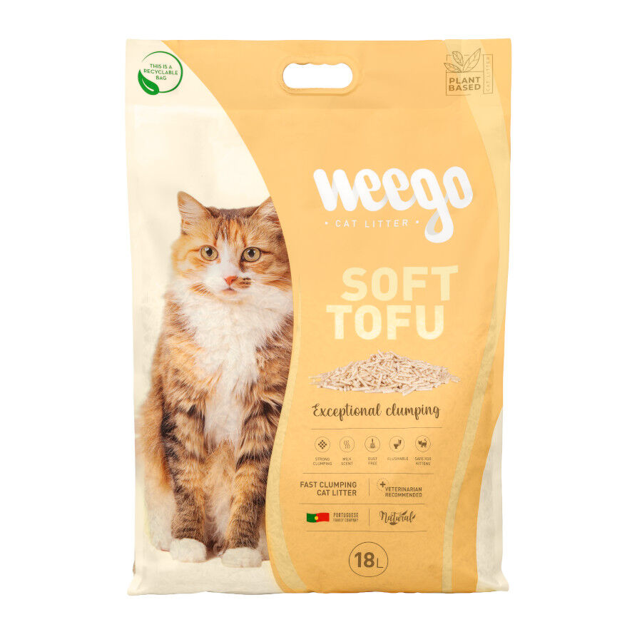 18 L Weego Soft Tofu Arena aglomerante para gatos, , large Imagen numero 1