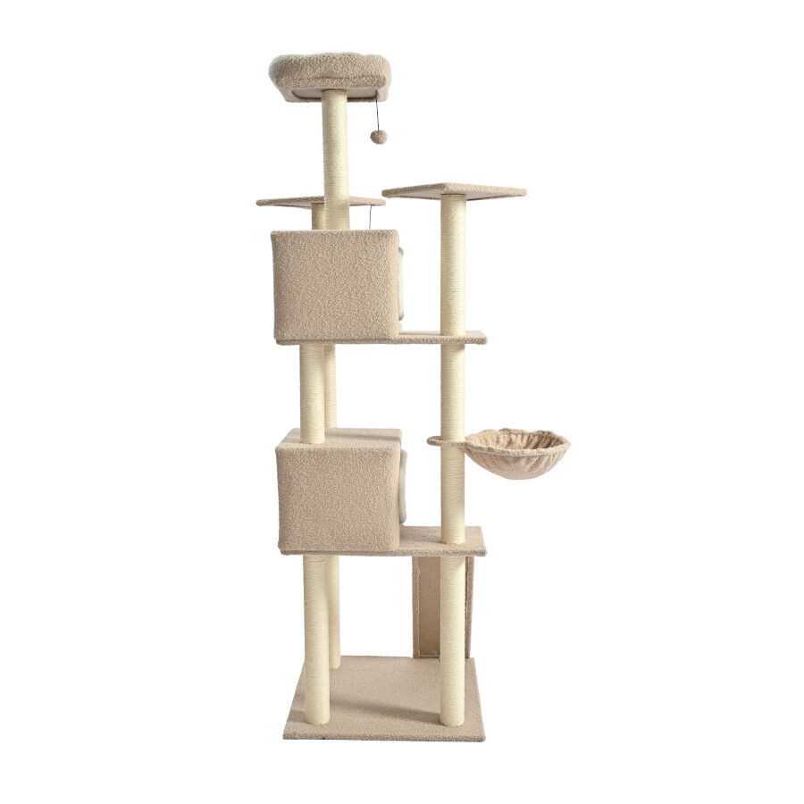 Leeby Boucle Collection Árbol rascador con camas y juguetes para gatos thumbnail