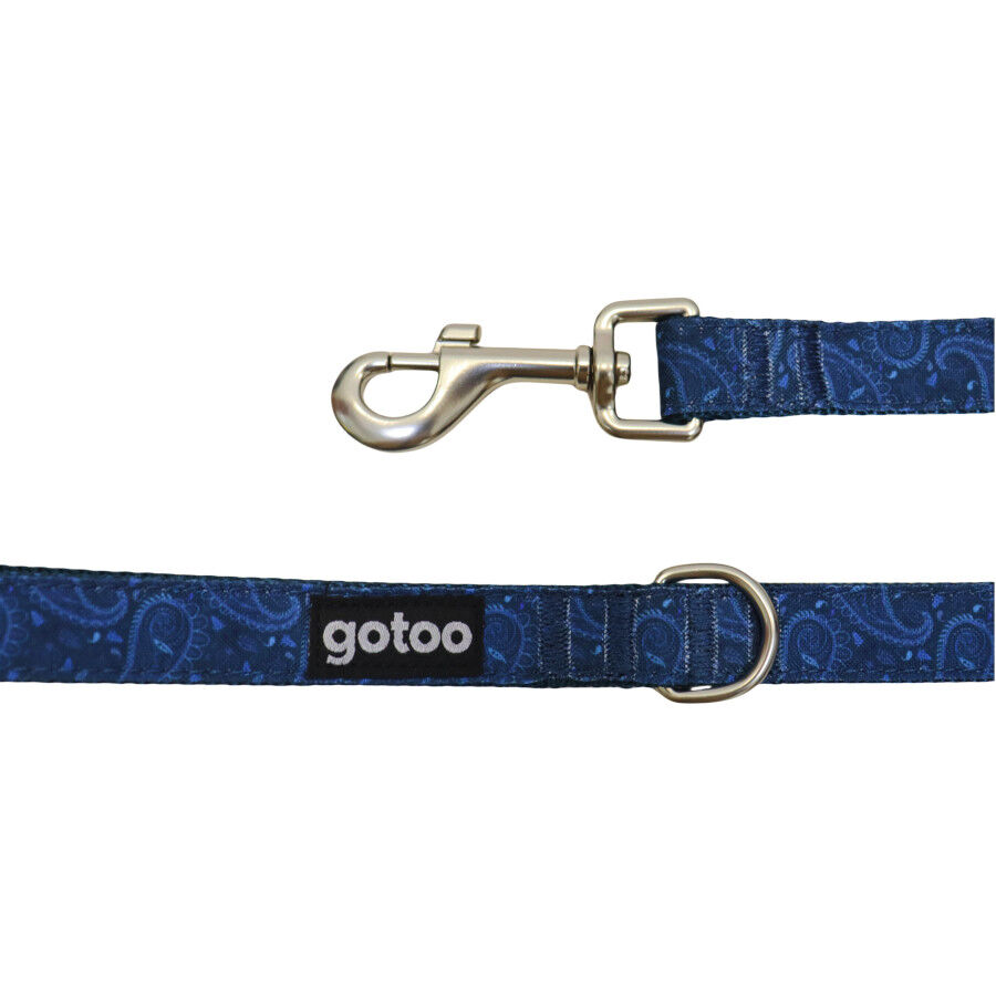Gotoo Correa estampada cachemira clásica azul para perros thumbnail