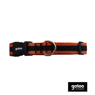 Gotoo collar de malla transpirable naranja y negro para perros