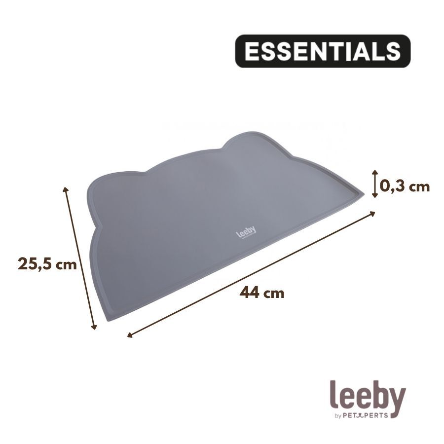 Leeby Alfombrilla Antideslizante Comedero forma Gato Gris para perros y gatos, , large Imagen numero 4
