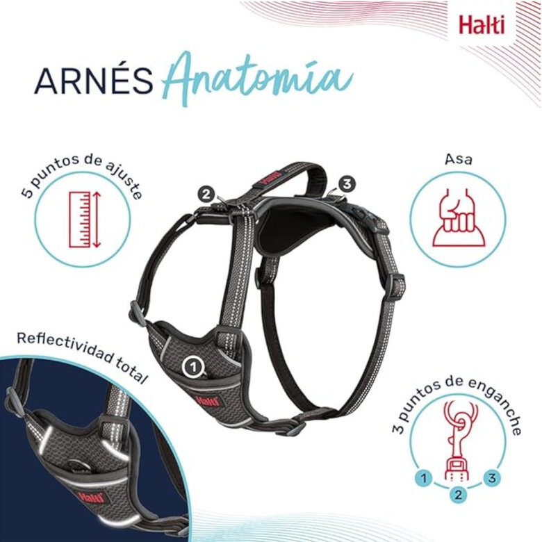 Halti arnés anatómico con asa gris para perros,  Imagen numero 3 Halti arnés anatómico con asa gris para perros, , large Imagen numero 3
