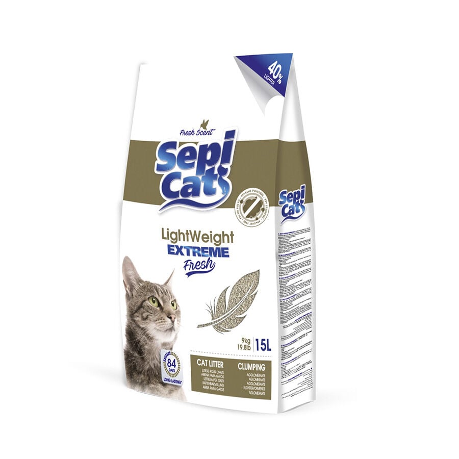 Sepicat LightWeight Extreme Fresh arena aglomerante ligera para gatos