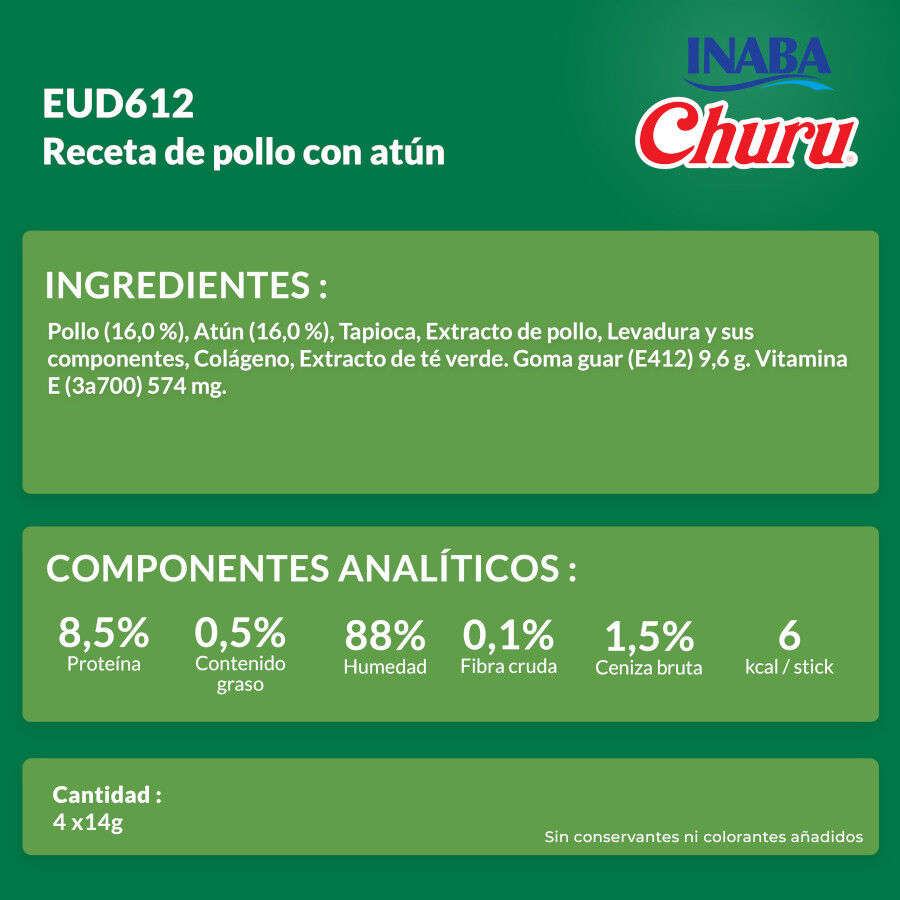 4 sobres x 14 g Churu Snack Cremoso Receta de Pollo con At&uacute;n para perros, , large Imagen numero 7
