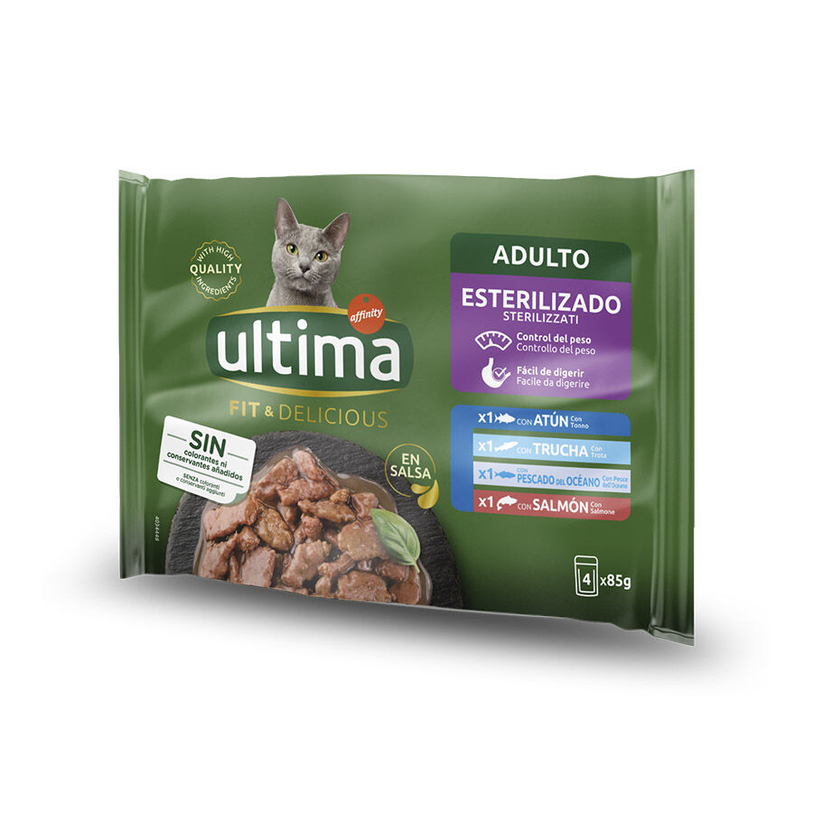 Affinity Ultima Fit &amp; Delicious Pescado sobre en salsa para gatos - Multipack
