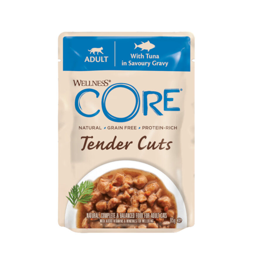 Wellness Core Tender Cuts atún sobre en salsa para gatos thumbnail