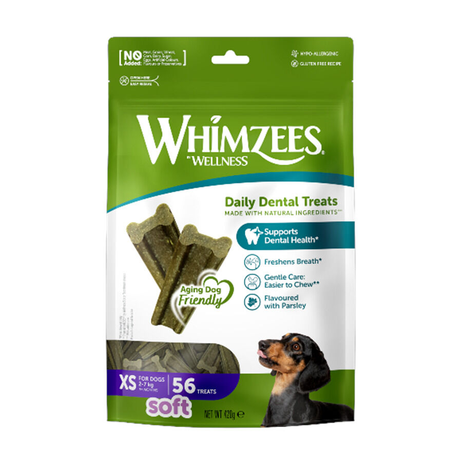 Whimzees Snacks Dentales Soft Value Bags XS para perros