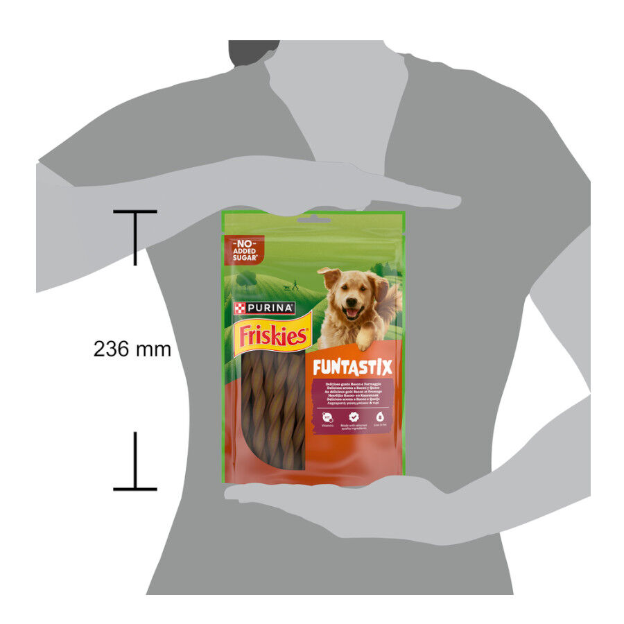 175 g Friskies Funtastix Barritas de Queso y Bacon para perros, , large Imagen numero 3