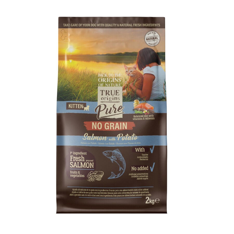 True Origins Pure Kitten No Grain Free Salmón pienso para gatitos