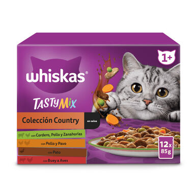 Whiskas Tasty Mix Country Sobres en Salsa para gatos - Pack 12