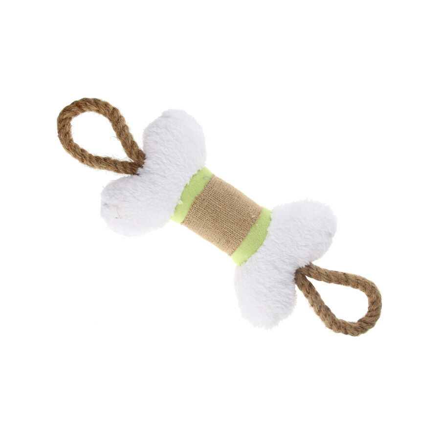 Guabu hueso de peluche con cuerda para perros, , large Imagen numero 1