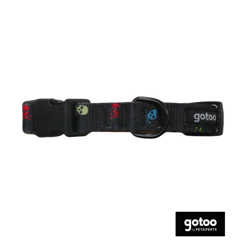 Gotoo Collar estampado calavera negro para perros thumbnail