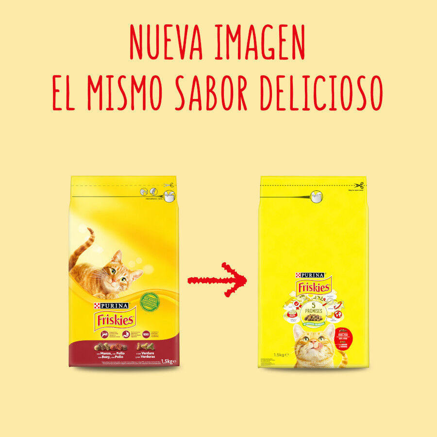 Friskies Adult Buey con Pollo y Verduras pienso para gatos thumbnail