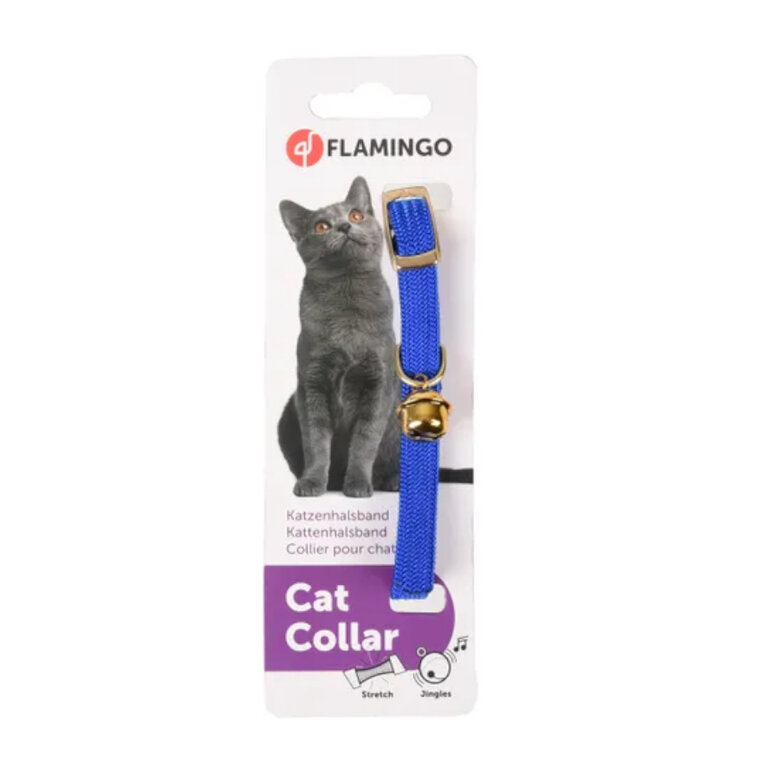 Flamingo collar elástico azul para gatos, , large image number null