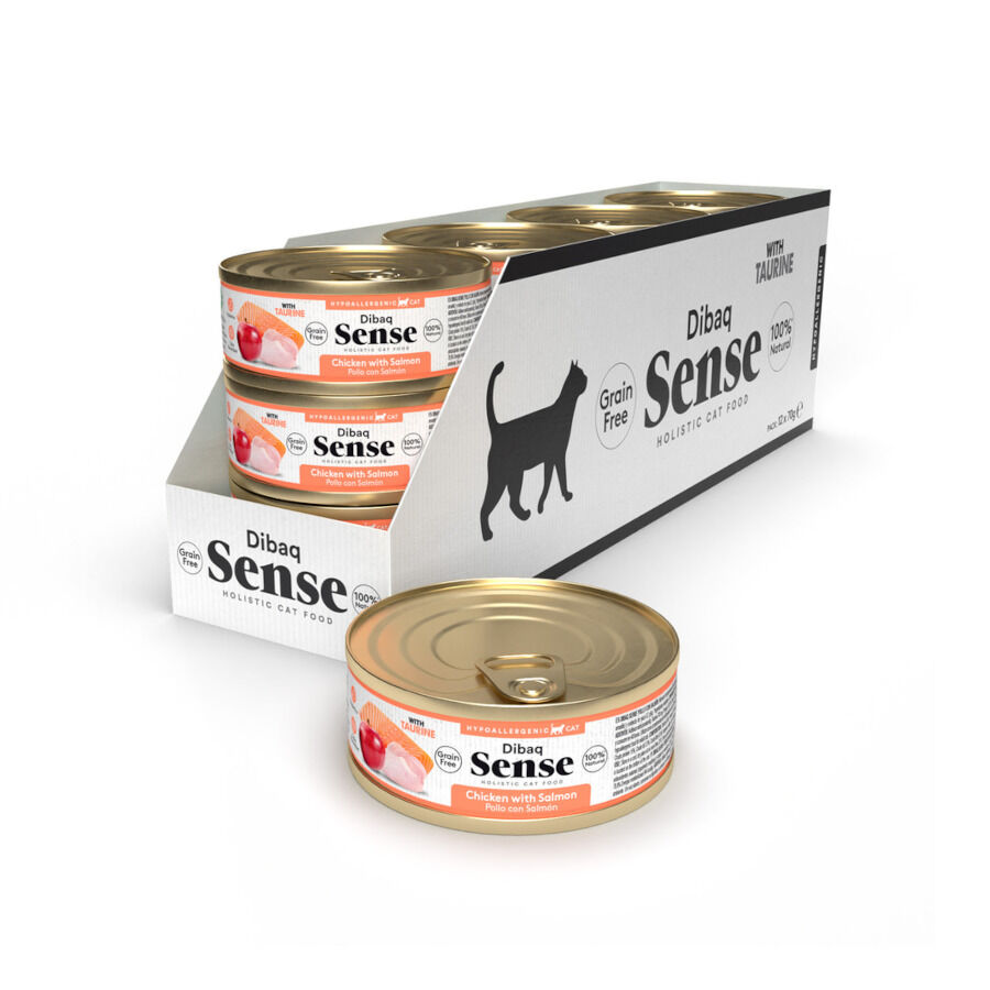 Dibaq Sense Hypoallergenic Grain Free Pollo y Salmón lata para gatos thumbnail