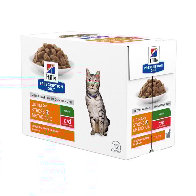 12 sobres x 80 g Hill's Prescription Diet Urinary Stress + Metabolic Pollo sobre para gatos,  Imagen numero 1 12 sobres x 80 g Hill's Prescription Diet Urinary Stress + Metabolic Pollo sobre para gatos, , large Imagen numero 1