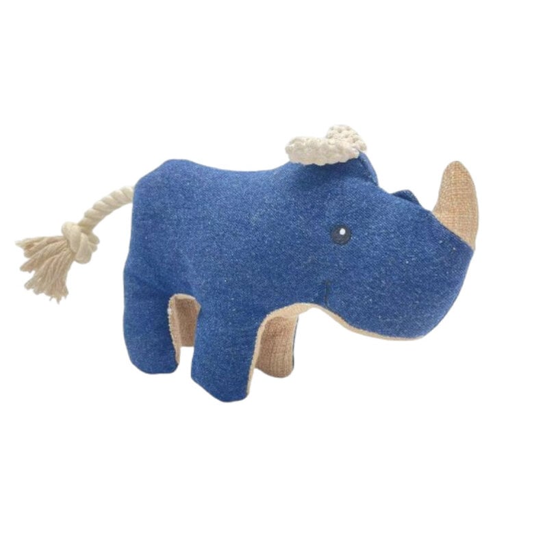 Tootoy! Comfort Denim Rhino peluche con sonido para perros,  Imagen numero 2 Tootoy! Comfort Denim Rhino peluche con sonido para perros, , large Imagen numero 2