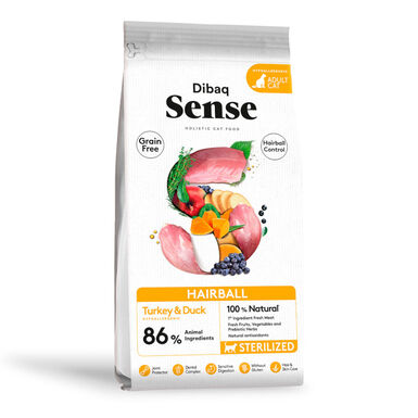 Dibaq Sense Hairball Grain Free Adult Pavo y Pato pienso para gatos