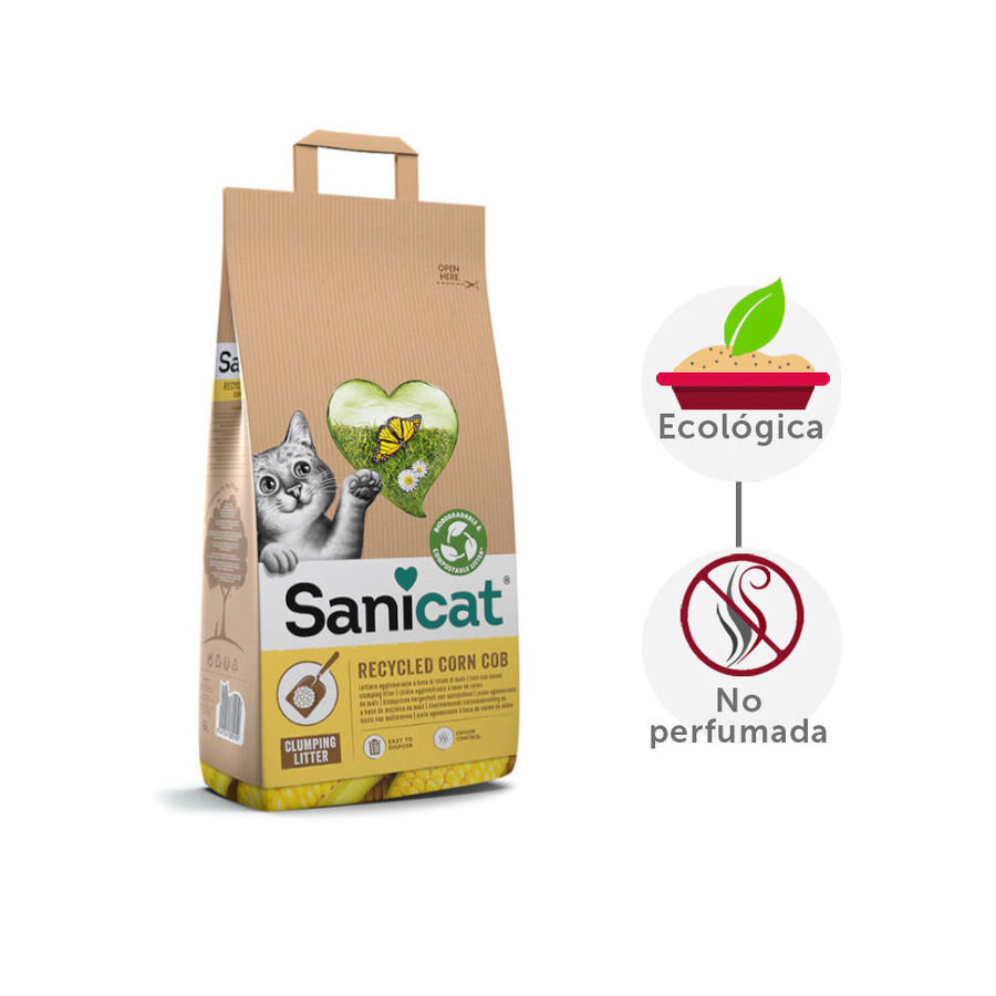 6 L Sanicat Corn Cob Arena Aglomerante para gatos, , large Imagen numero 2