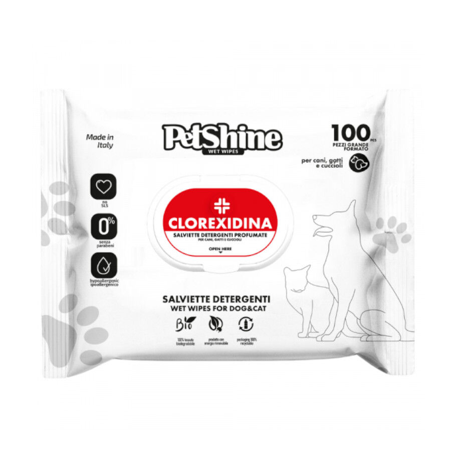 PetShine Toallitas H&uacute;medas con Clorhexidina para perros y gatos&ndash; Pack Econ&oacute;mico, , large Imagen numero 1