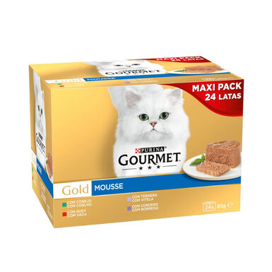 Gourmet Gold Mousse Multi Sabores lata para gatos - Pack 24