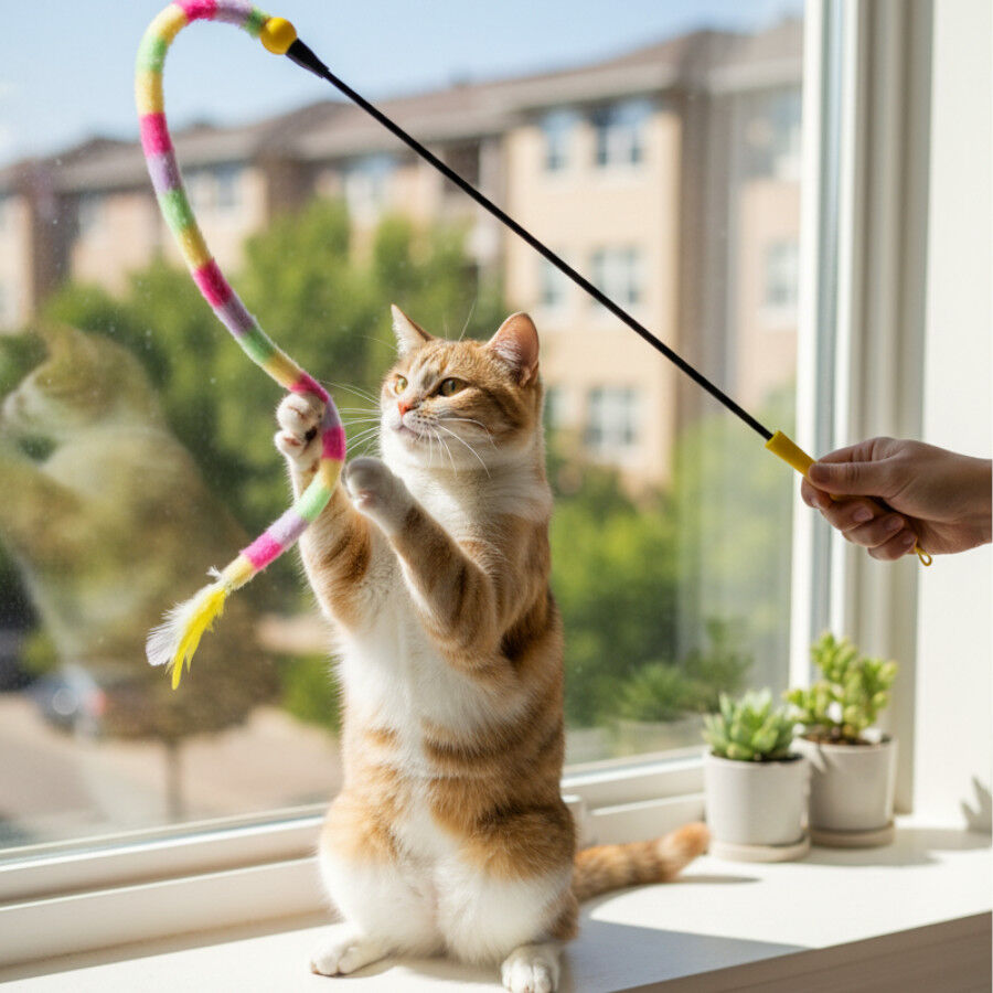 Tootoy! Caña Interactiva Colorida para gatos